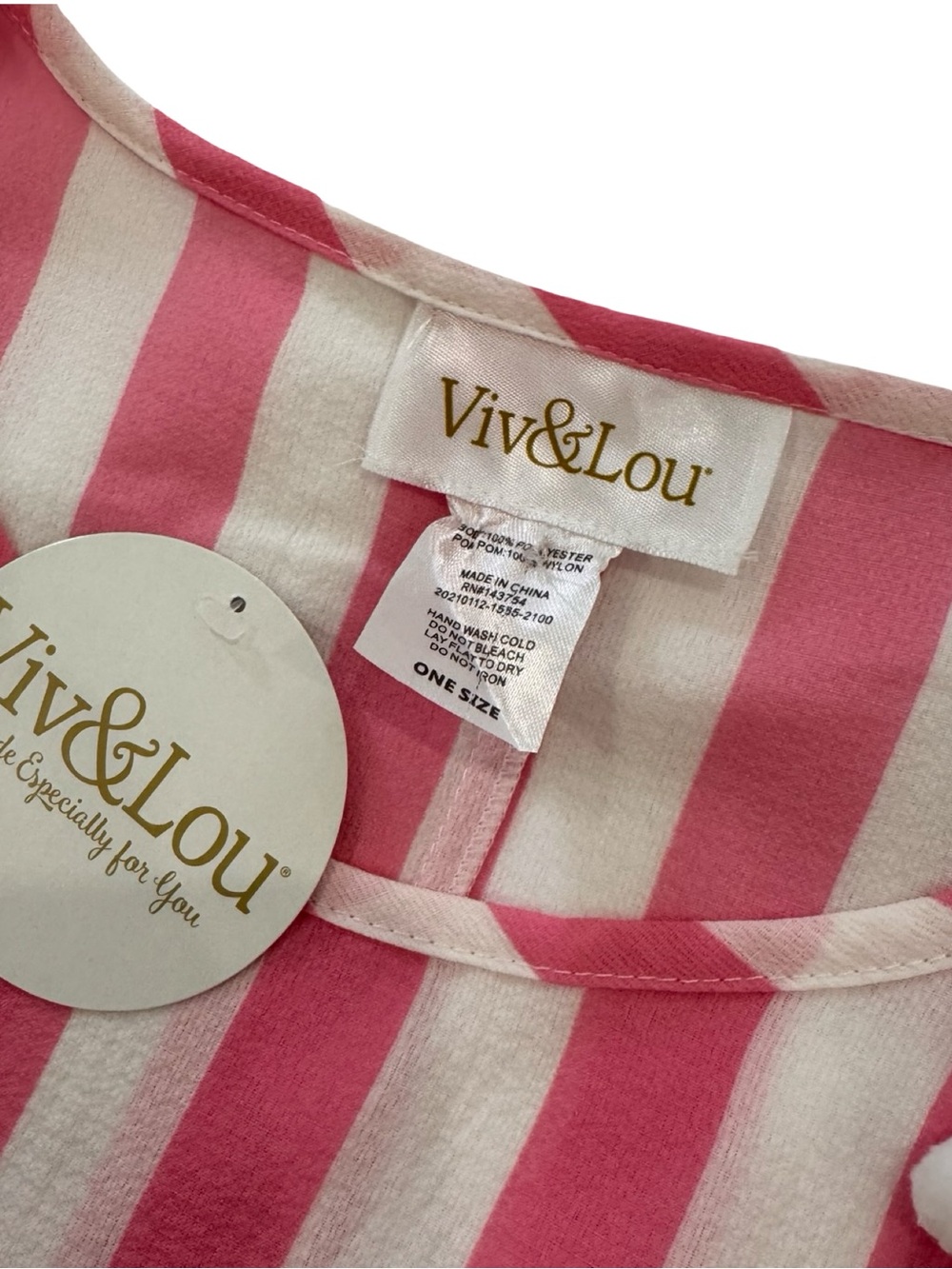Pink & White Stripe Women's Beach Cover-Up Tunic - Picture 3 of 4
